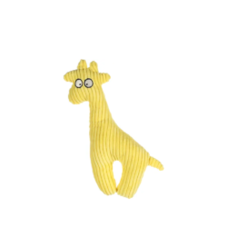 Girafe jaune en velours côtelé