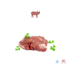 Viande de porc en morceaux, carton de 9 kg